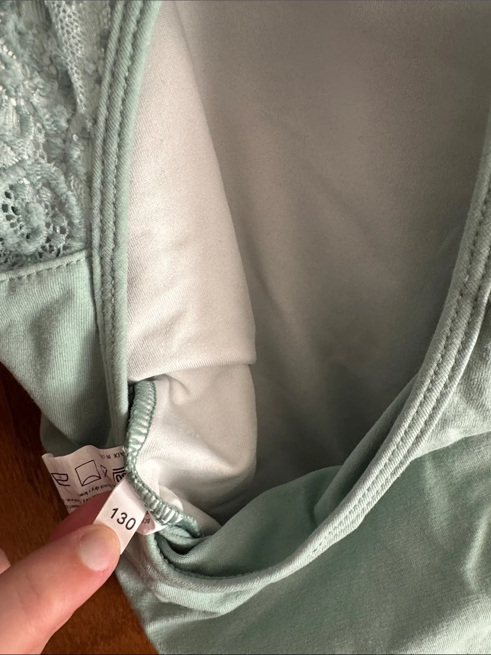 Girls' Sage Green Lace Sleeve One-Piece Leotard